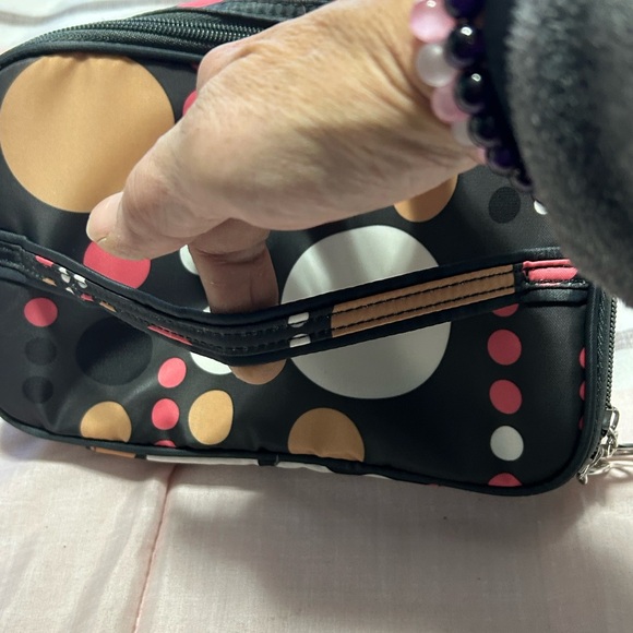 Sonia Kashuk Black and Pink Polka Dot Cosmetic Bag NWOT - Picture 3 of 7